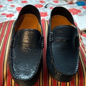 Elegant Navy Leather Loafers